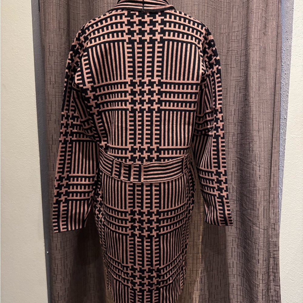 PREMISE Long Black and Brown Open Cardigan/Sweater - Size S/P - Picture 3 of 8